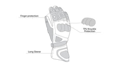 infographic sketch r-tech gp black gloves back side view