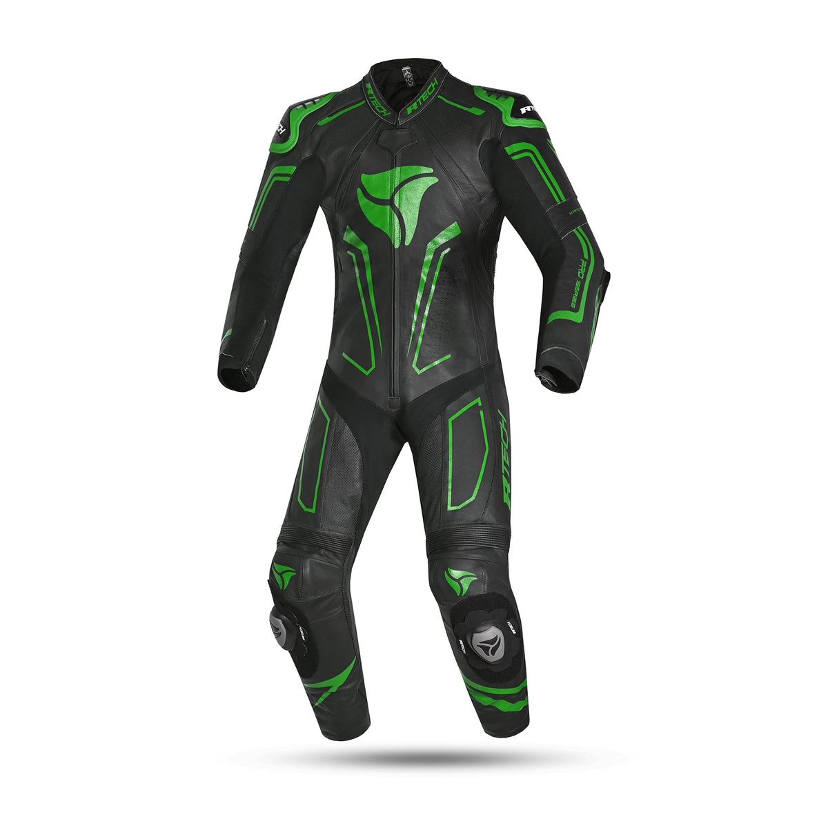 r tech rising star 1 pc mix kangaroo motorcycle leathers black green