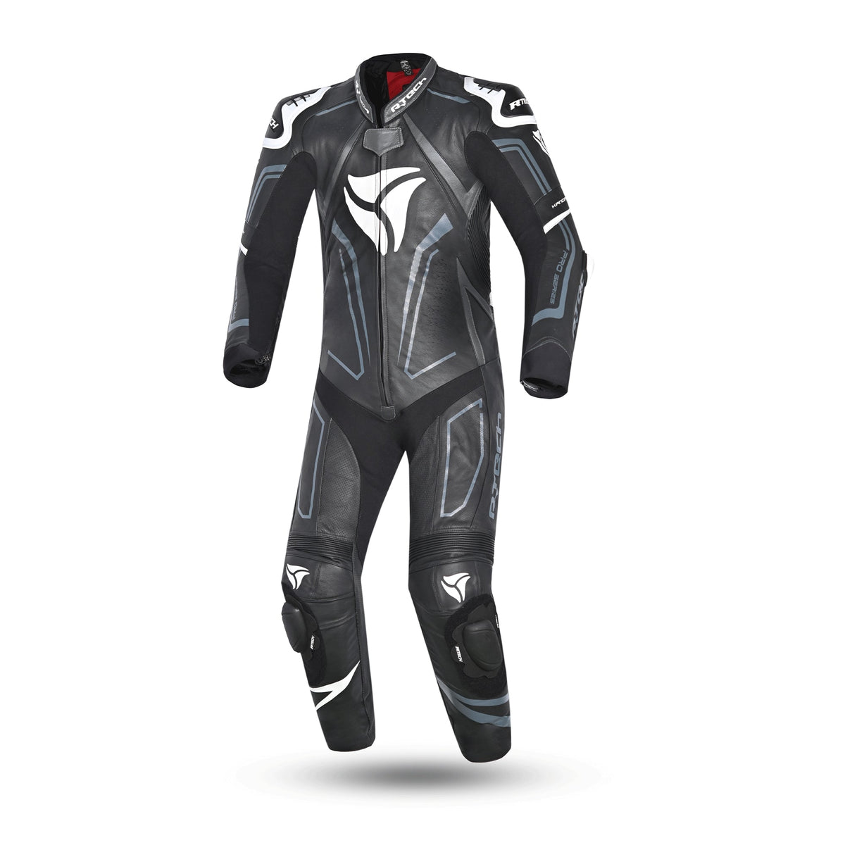 r-tech rising star 1 pc motorcycle suit black white