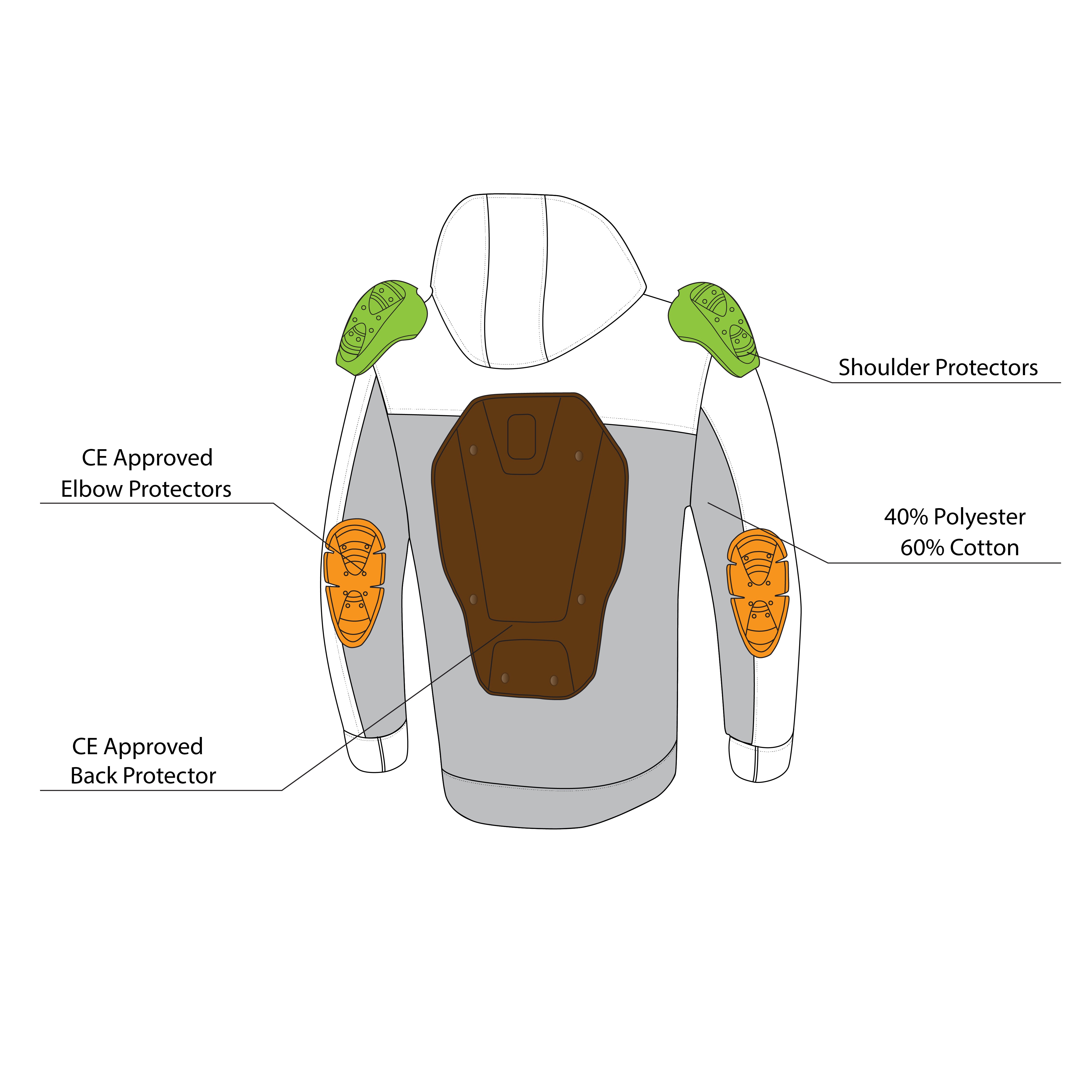 infographic sketch r-tech suspension hoodie black back side view
