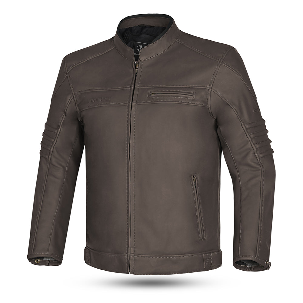 BELA Marlon Motorcycle Touring Leather Jacket Brown 