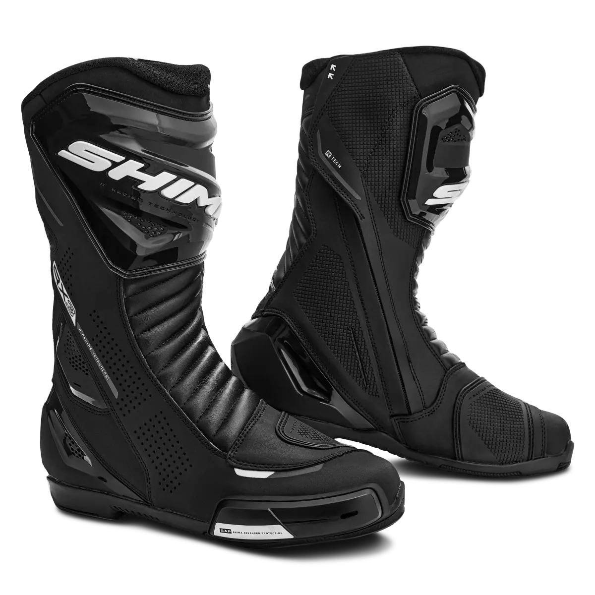 SHIMA RX-3 MEN MOTORCYCLE TOURING BOOTS BLACK WHITE