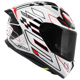 GIVI 50.9 ASSAULT MOTORCYCLE FULL FACE HELMET WHITE BLACK RED