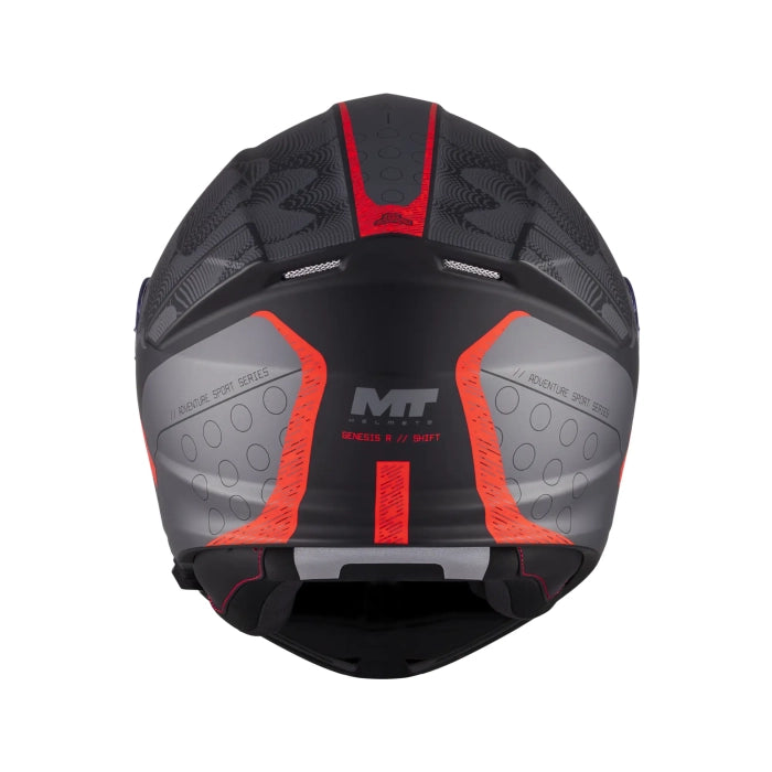 MT Genesis R Shift Motorcycle Modular Helmet Matt Black Red