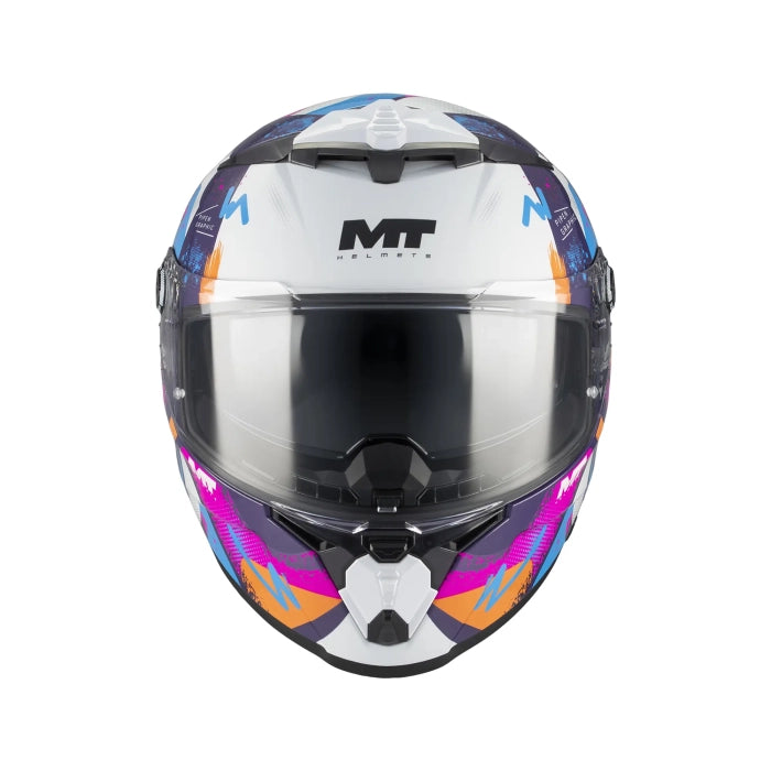 MT Thunder 4 R Pipen Motorcycle Full Face Helmet Gloss Pink White