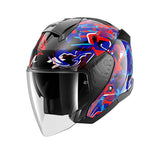 SHARK SKWAL JET PRANZ URBAN MOTORCYCLE OPEN FACE HELMET BLACK BLUE RED