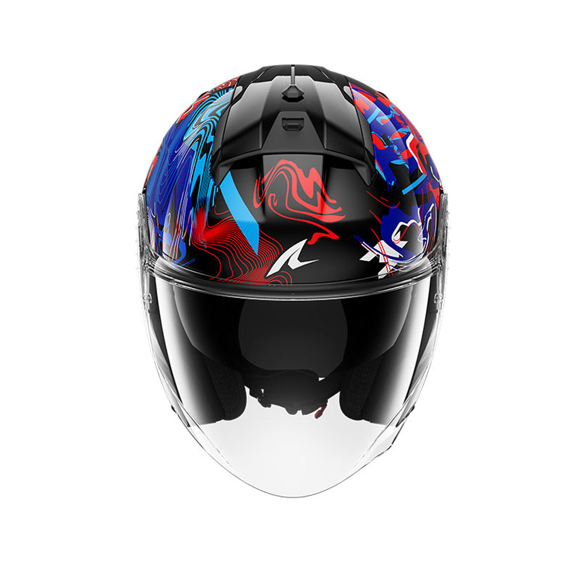 SHARK SKWAL JET PRANZ URBAN MOTORCYCLE OPEN FACE HELMET BLACK BLUE RED