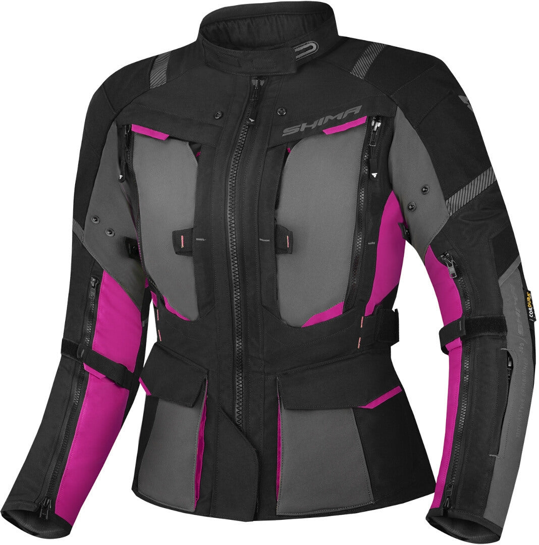 shima hero 2.0 lady pink textile adventure touring motorcycle jacket