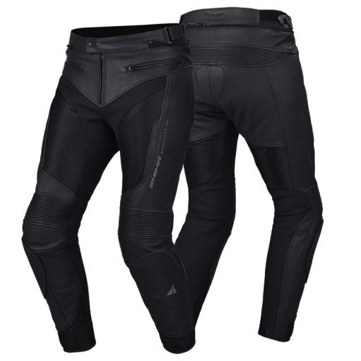 shima piston black leather motorcycle pants
