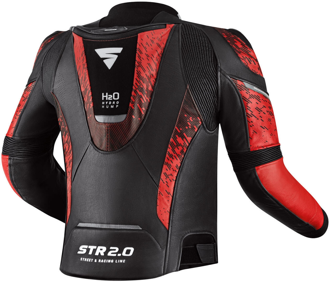 shima str 2.0 black/red leather motorcycle jacket