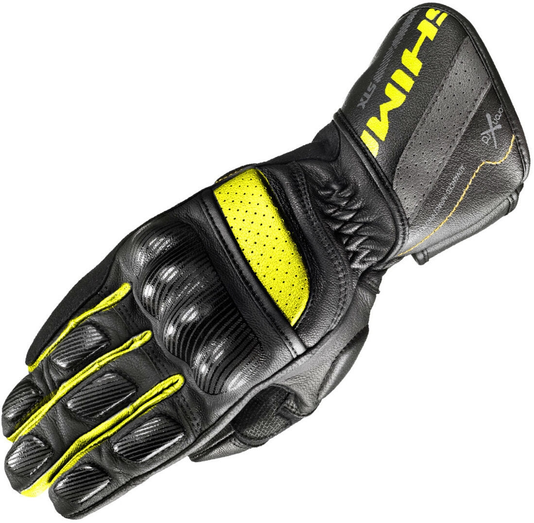 shima stx men's motorcycle gloves, black, fluorescent yellow, sport
