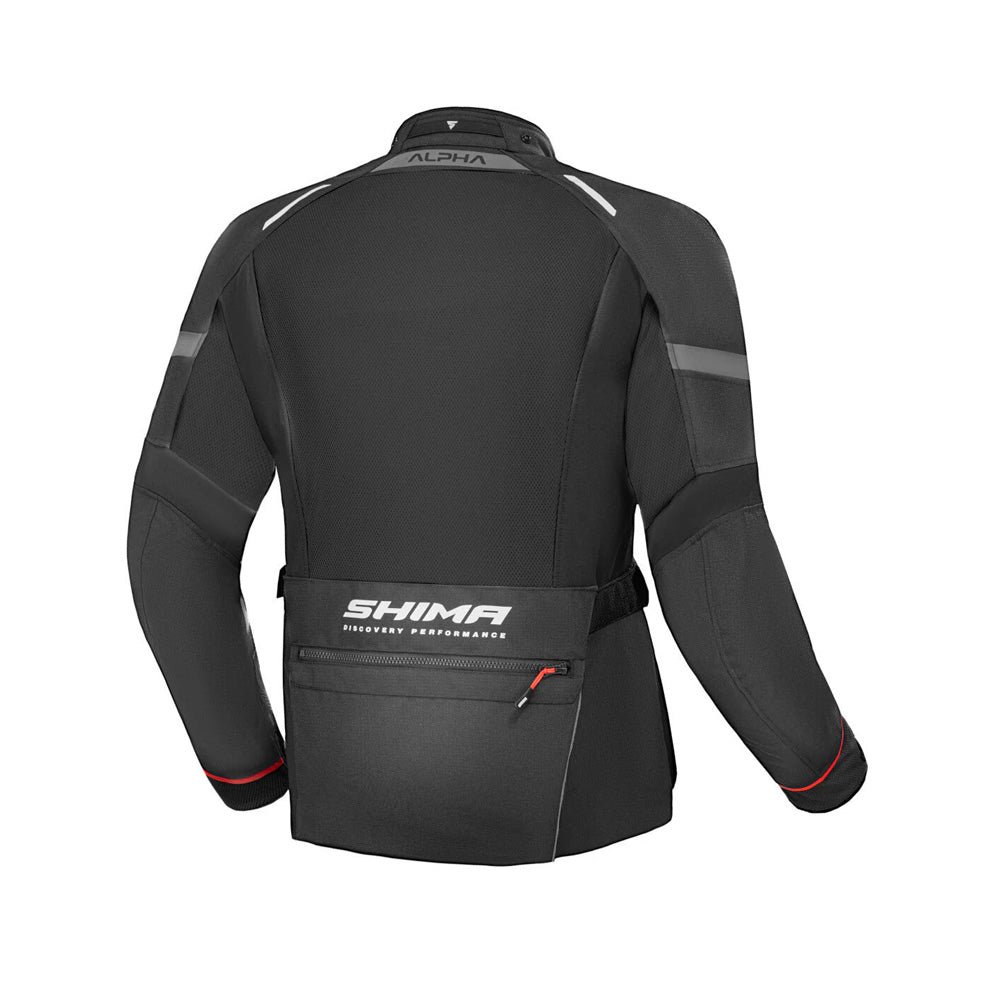 SHIMA ALPHA MEN'S MOTORCYCLE TOURING JACKET BLACK