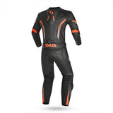 shua infinity 2pc motorcycle racing suit black orange back