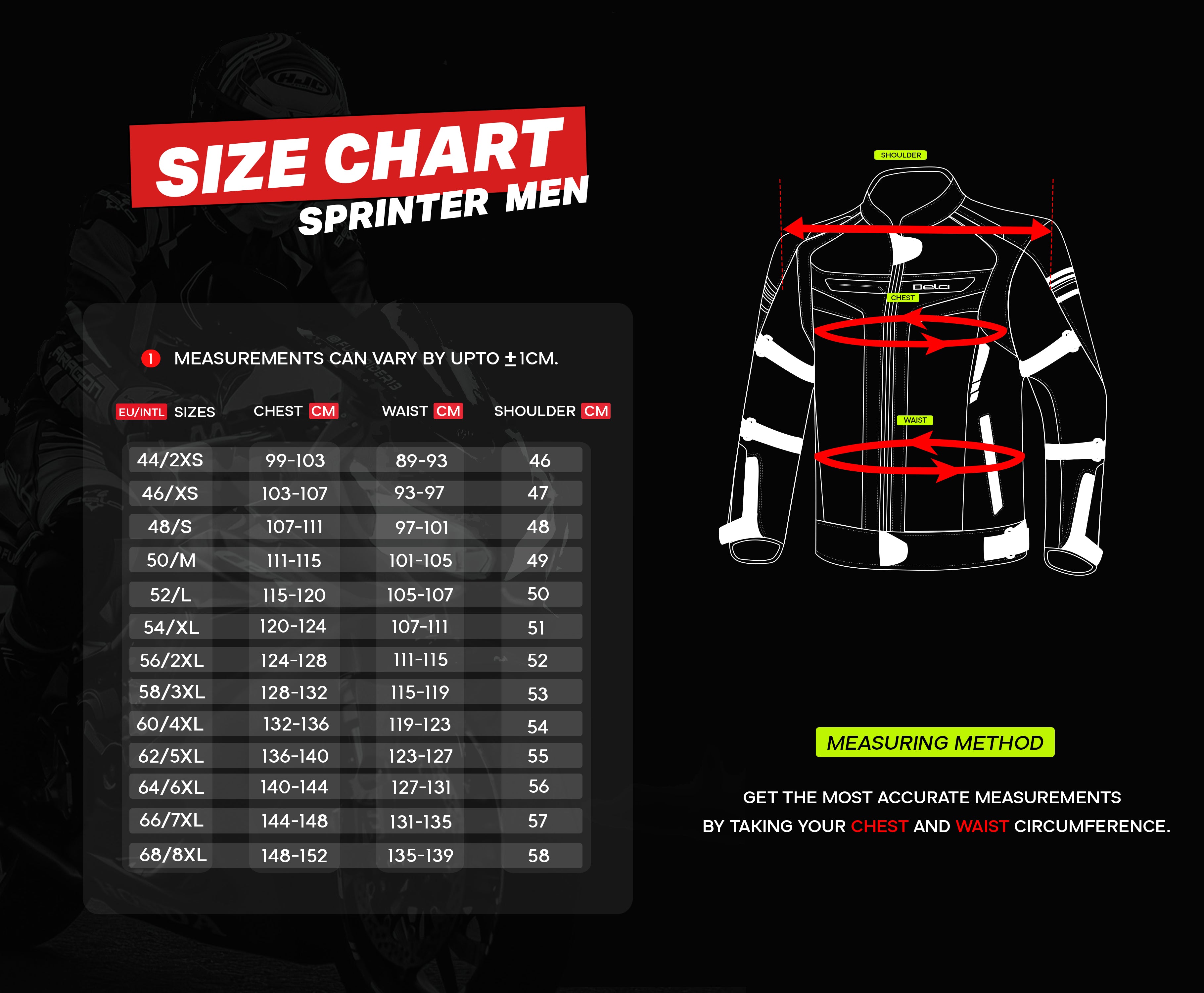 BELA Sprinter Men Motorcycle Textile Jacket Black/Red