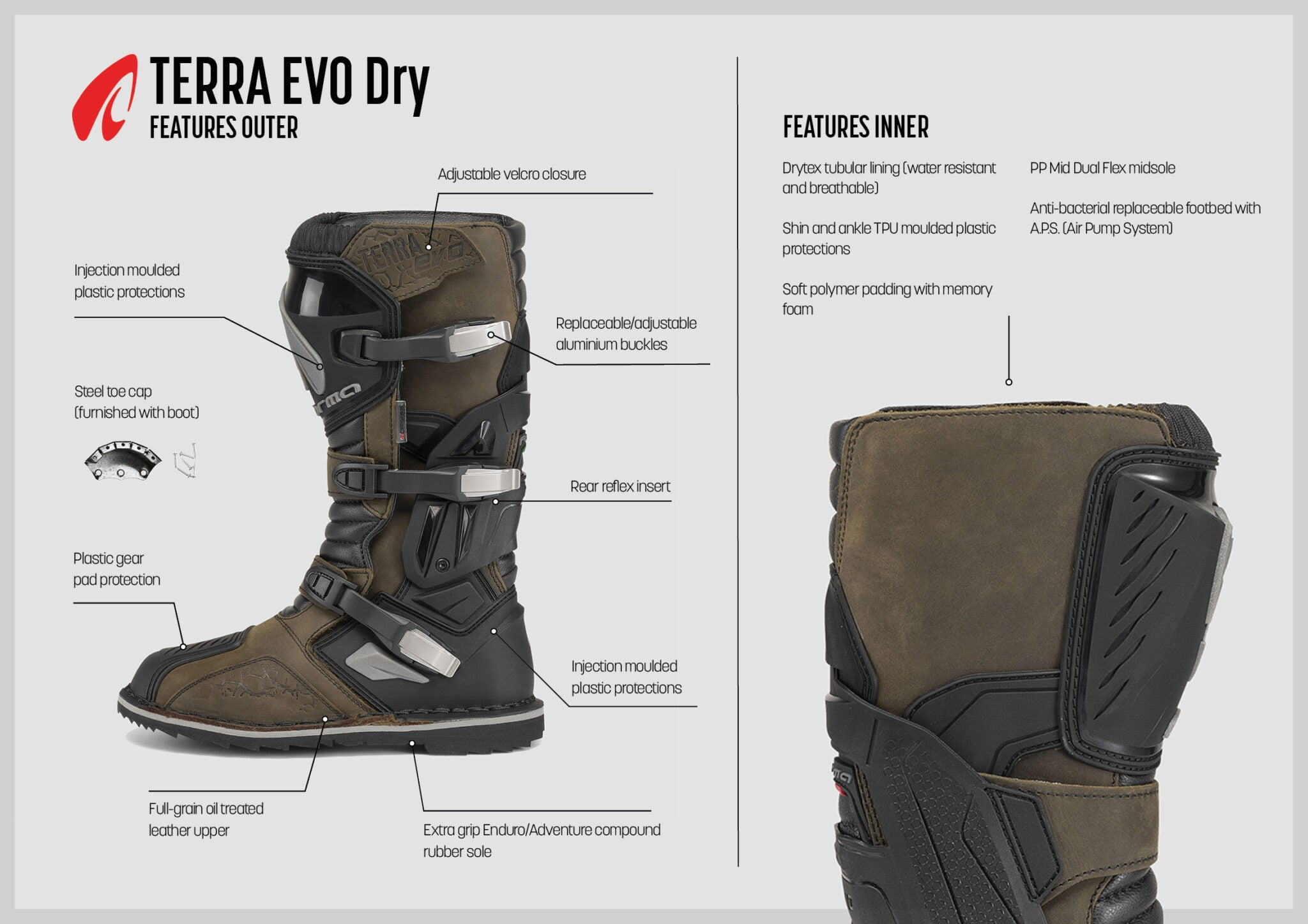 FORMA TERRA EVO DRY MOTORCYCLE BOOTS BROWN