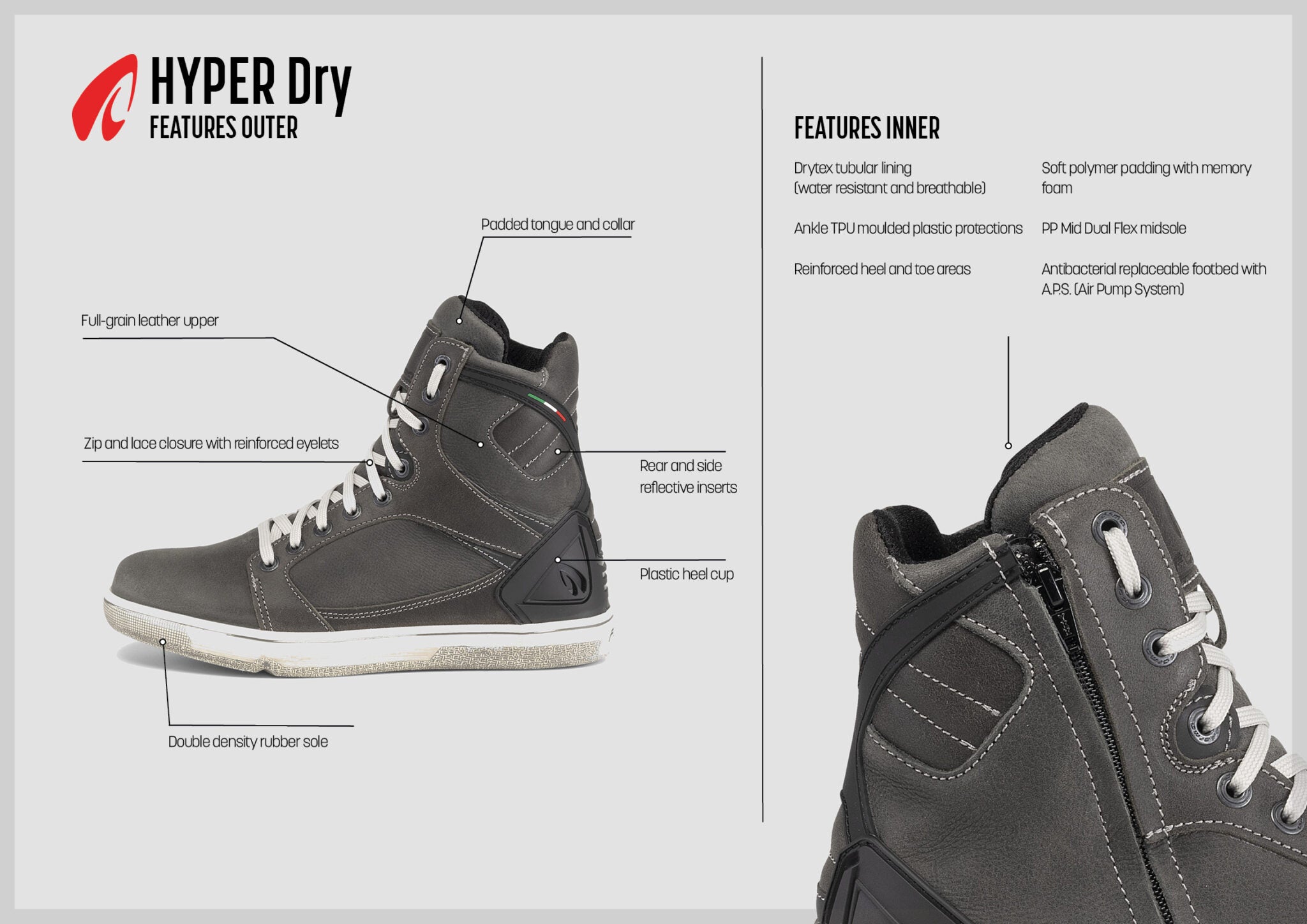 FORMA HYPER DRY WATERPROOF MOTORCYCLE BOOTS BLACK