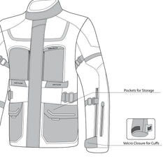 infographic sketch bela transformer the winter jacket black and yellow-flouro front bottom side view