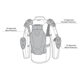 infographic sketch bela transformer the winter jacket ice, black and blue back side view