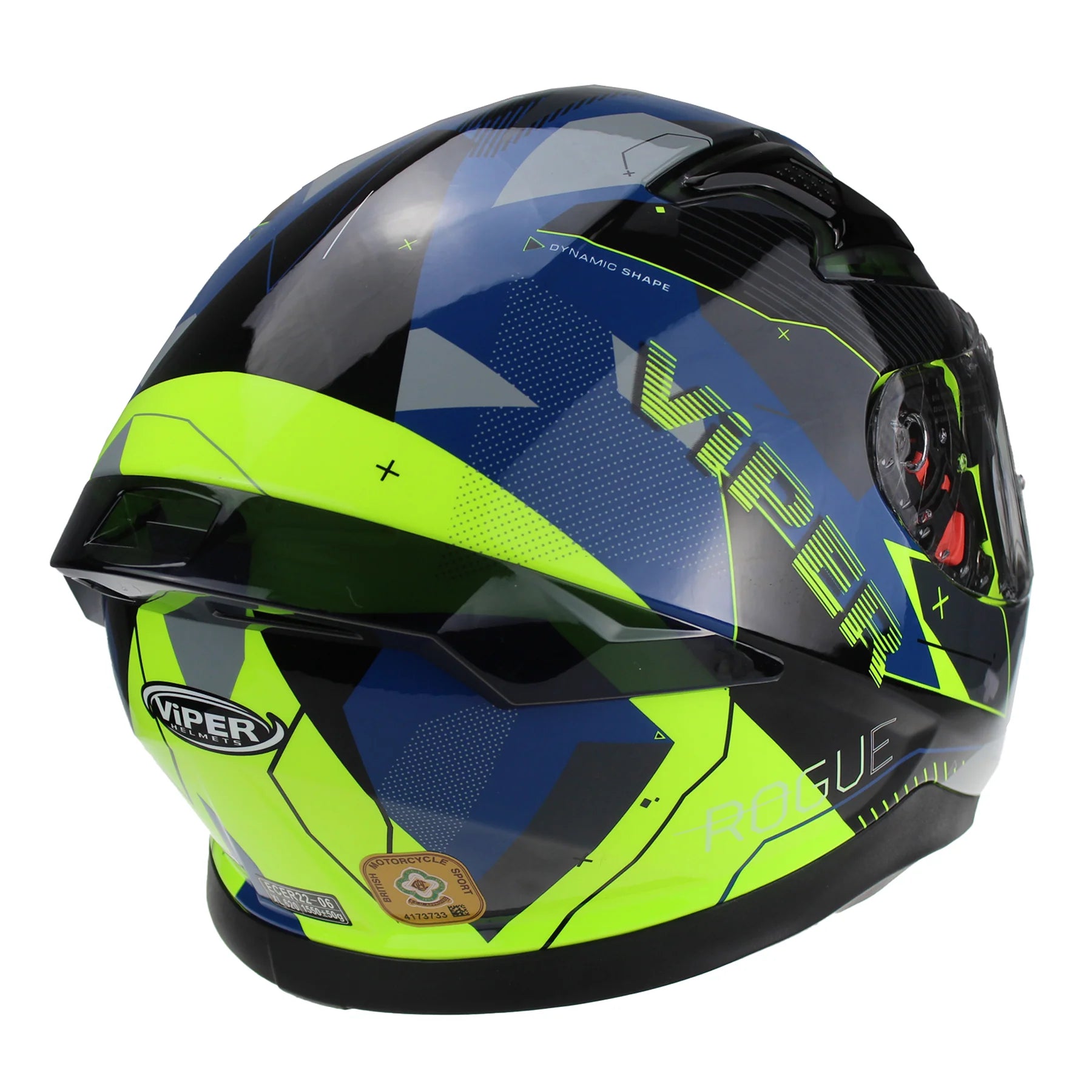 Viper RSV95 Rogue Shiny Full Face Motorcycle Helmet