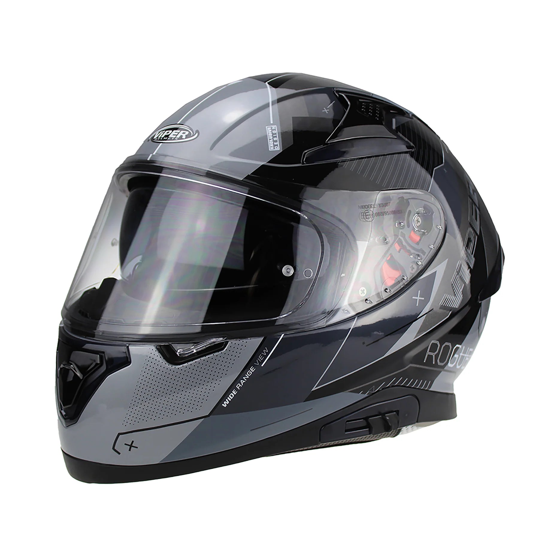 Viper RSV95 Rogue Shiny Full Face Motorcycle Helmet