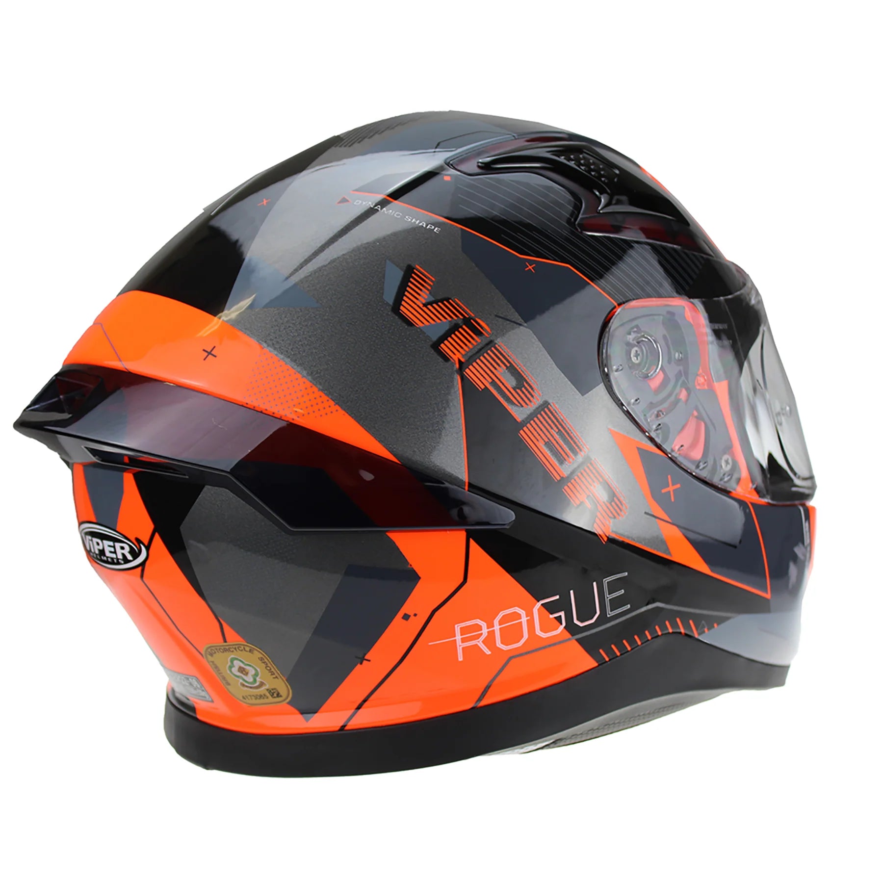 Viper RSV95 Rogue Shiny Full Face Motorcycle Helmet