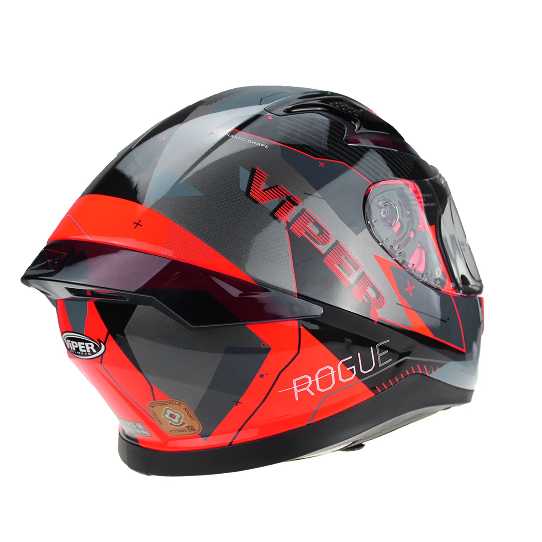 Viper RSV95 Rogue Shiny Full Face Motorcycle Helmet