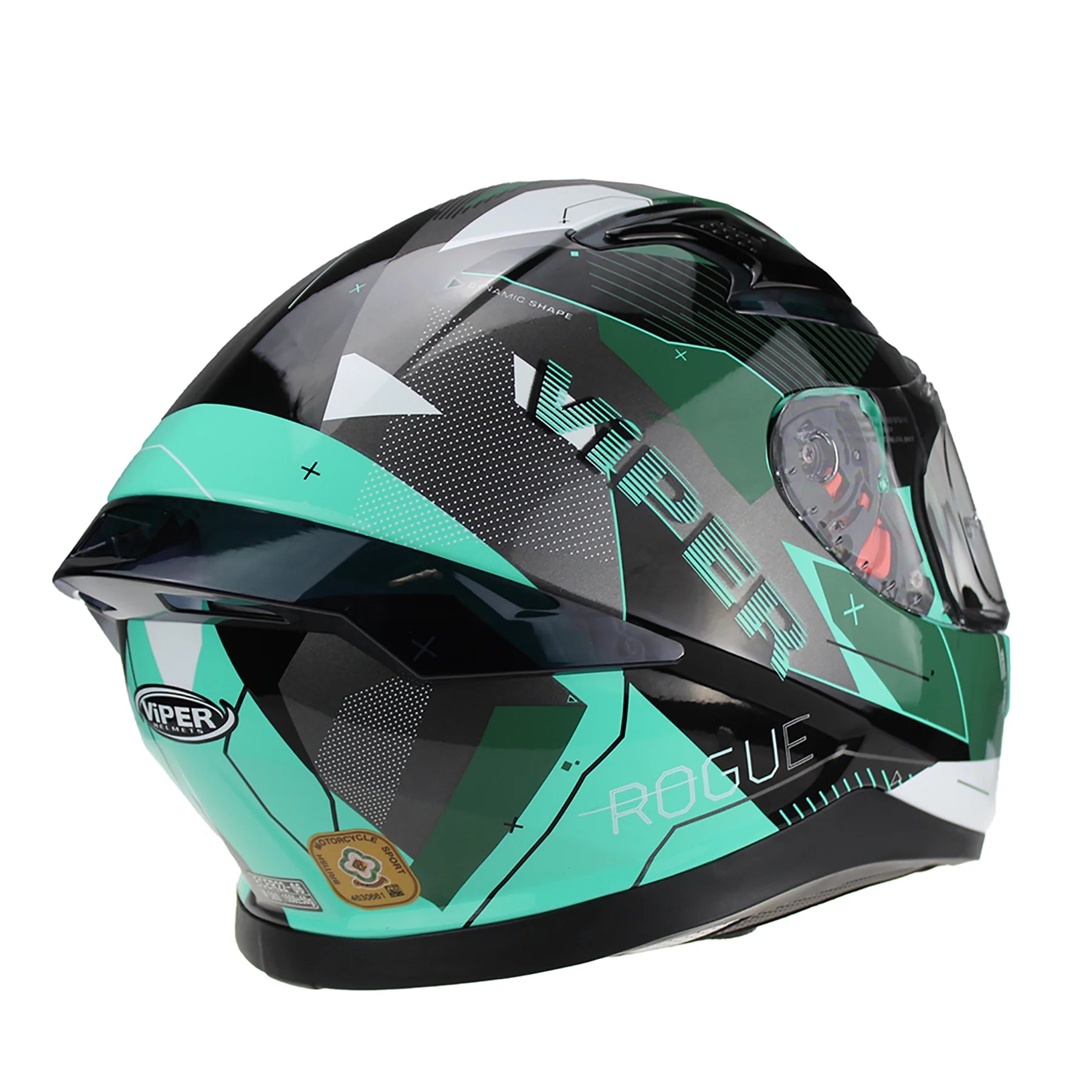 Viper RSV95 Rogue Shiny Full Face Motorcycle Helmet