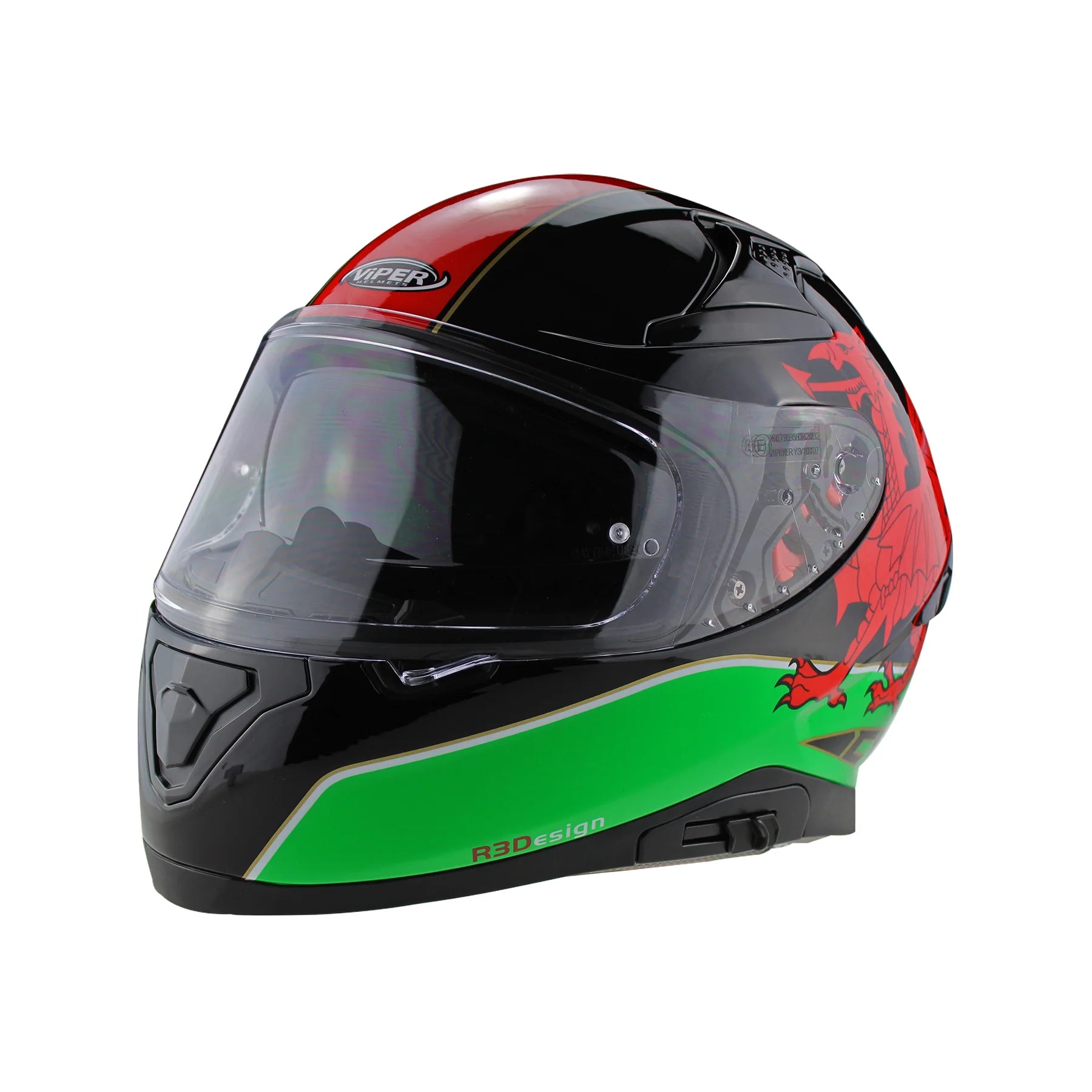Viper RSV95 Rogue Shiny Full Face Motorcycle Helmet