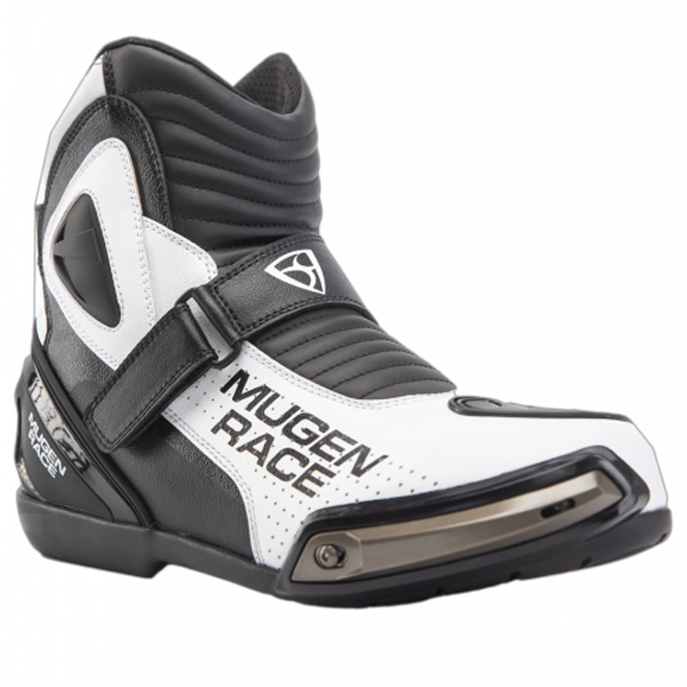 MUGENRACE BOT-MNR-2391 Hurry Moto Botas Cortas Negro Blanco 