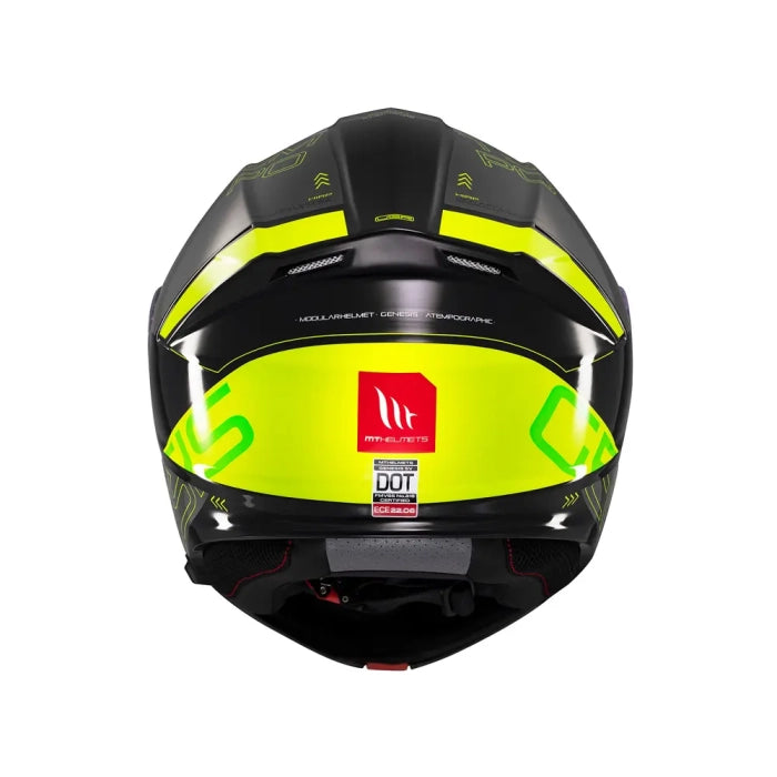 MT Genesis Atempo Motorcycle Modular Helmets Fluo