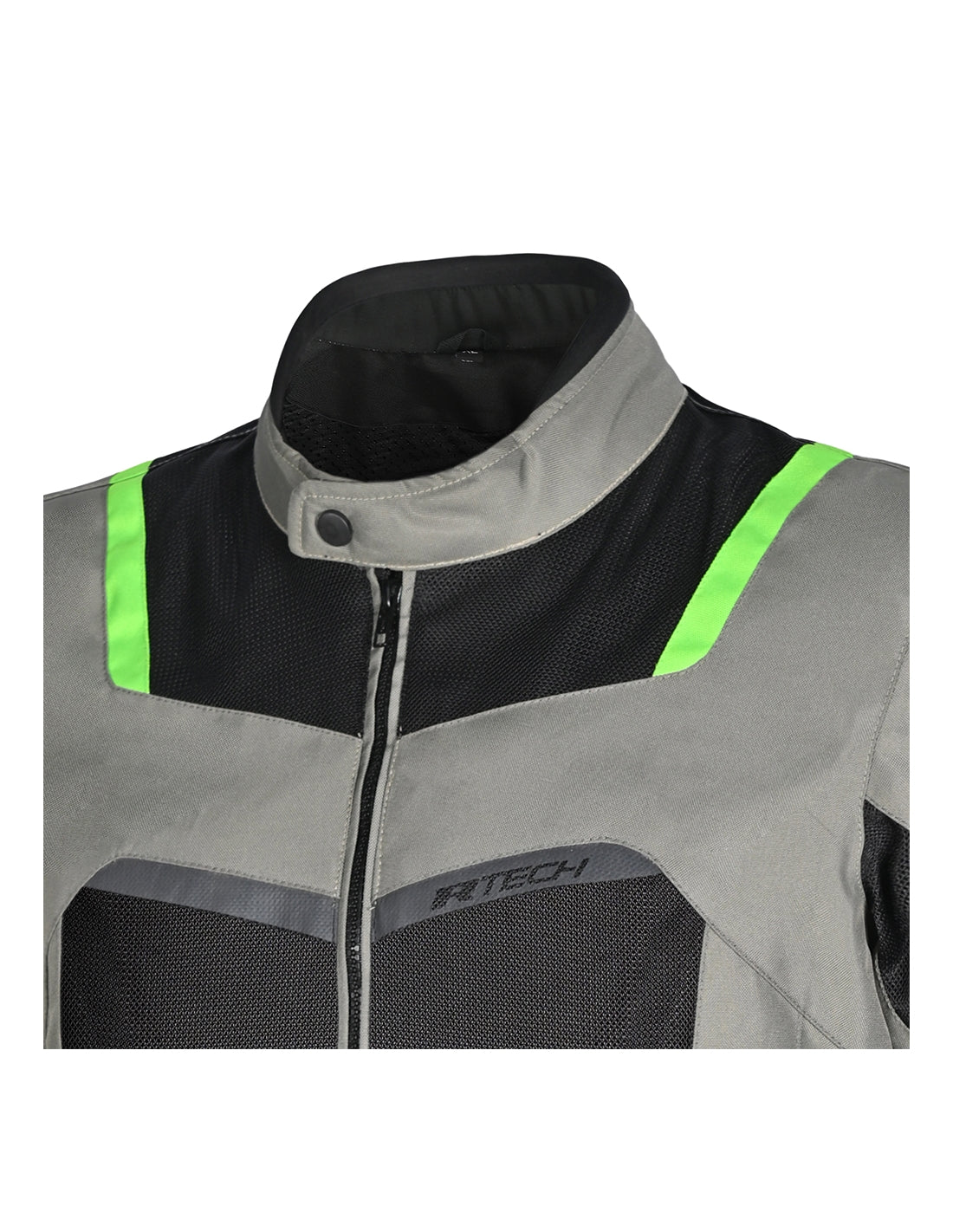 R-TECH - Spiral Mesh Textile Jacket in Cool Gray/Black/Fluorescent Green. 