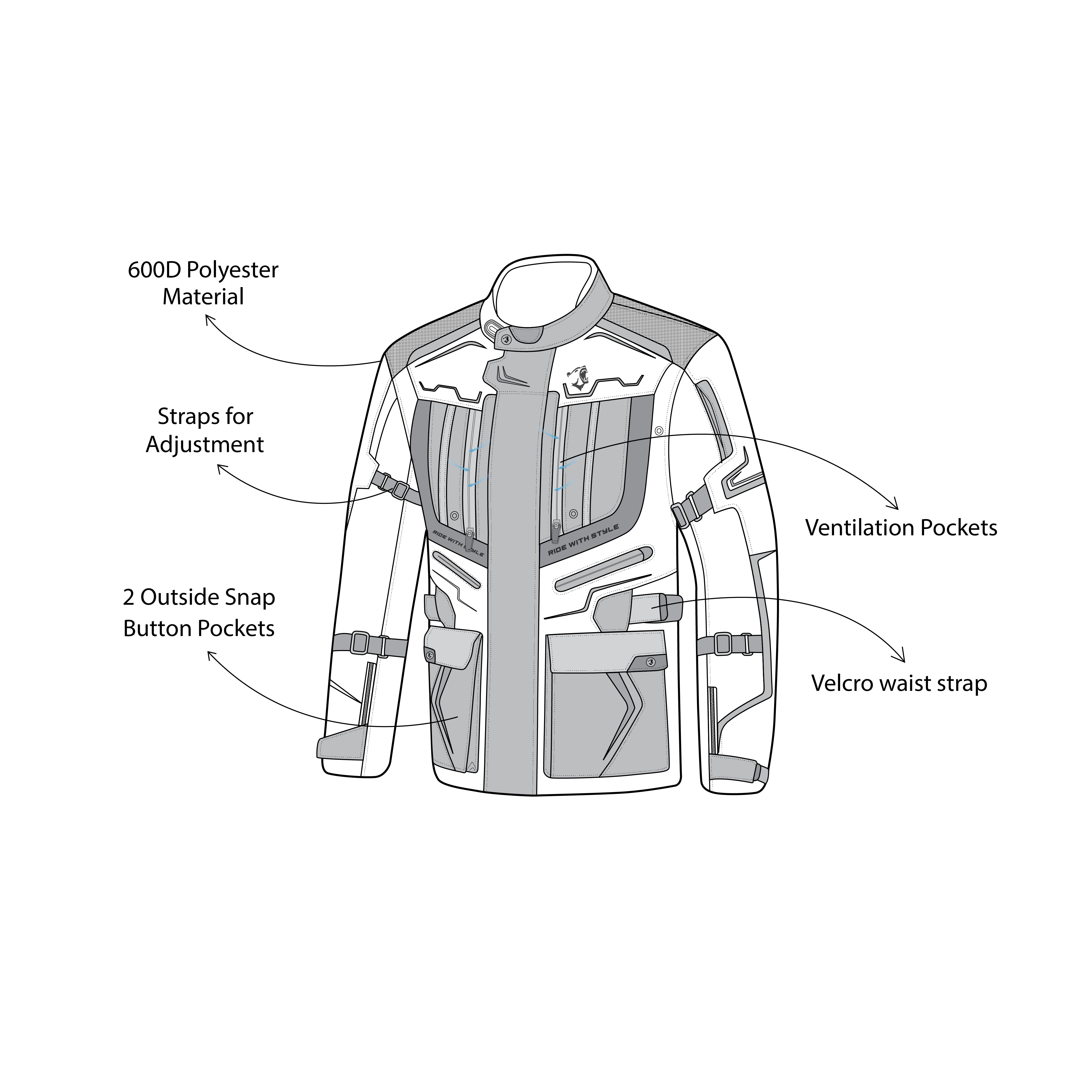 BELA Watson Motorcycle Touring Jacket - Black Brown 