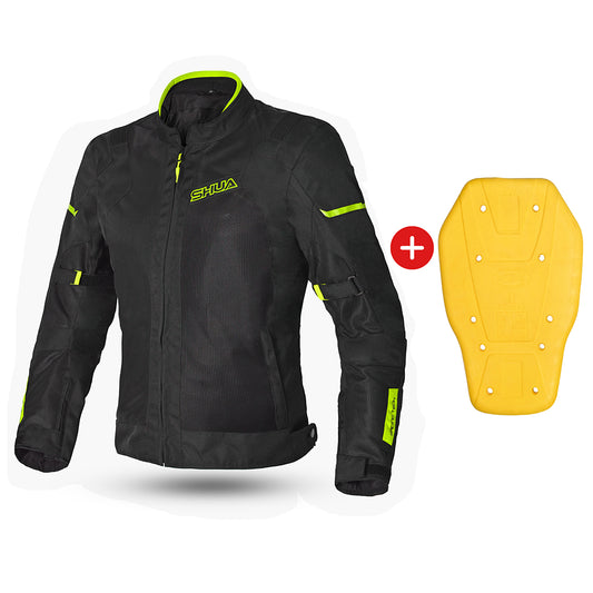 Shua Gravity Mesh Lady Jacket Black/Fluor Yellow hero