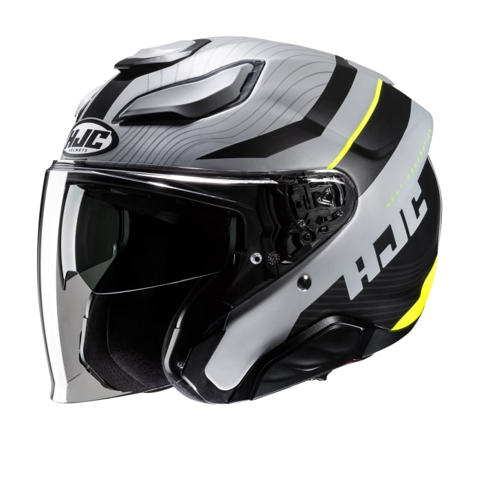 HJC F31 Naby MC3HSF Motorcycle Open Face Helmet Yellow
