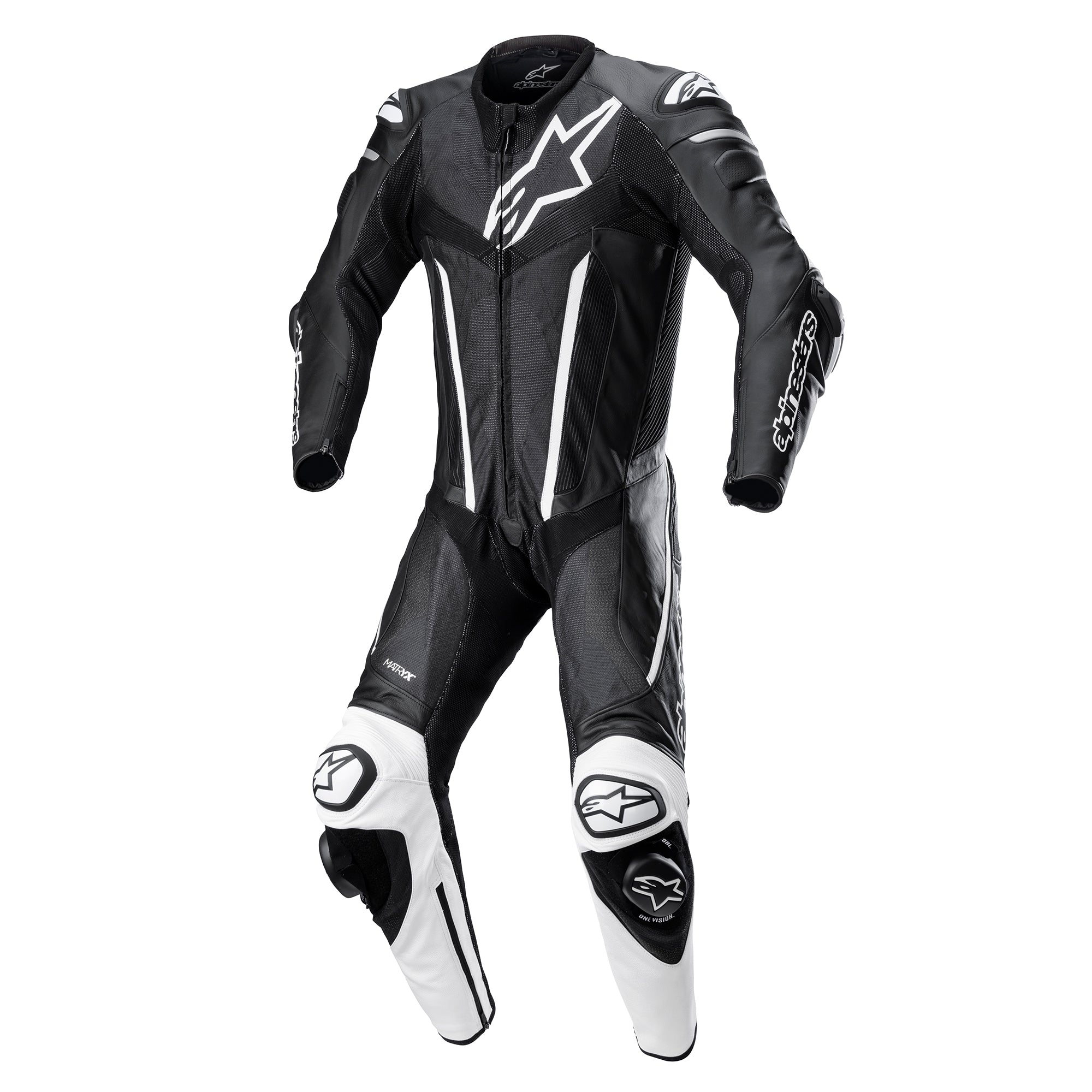 Alpinestars Fusion Leather Suit 1 Pc Motorcycle Leather Suits Black White