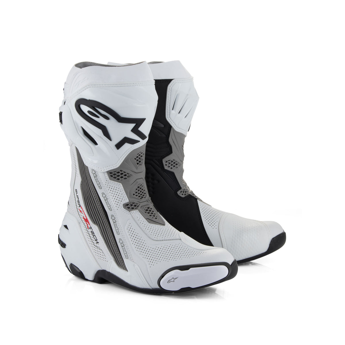 Alpinestars Supertech R Vented Man Motorcycle Racing Boot White Mid Grey Black