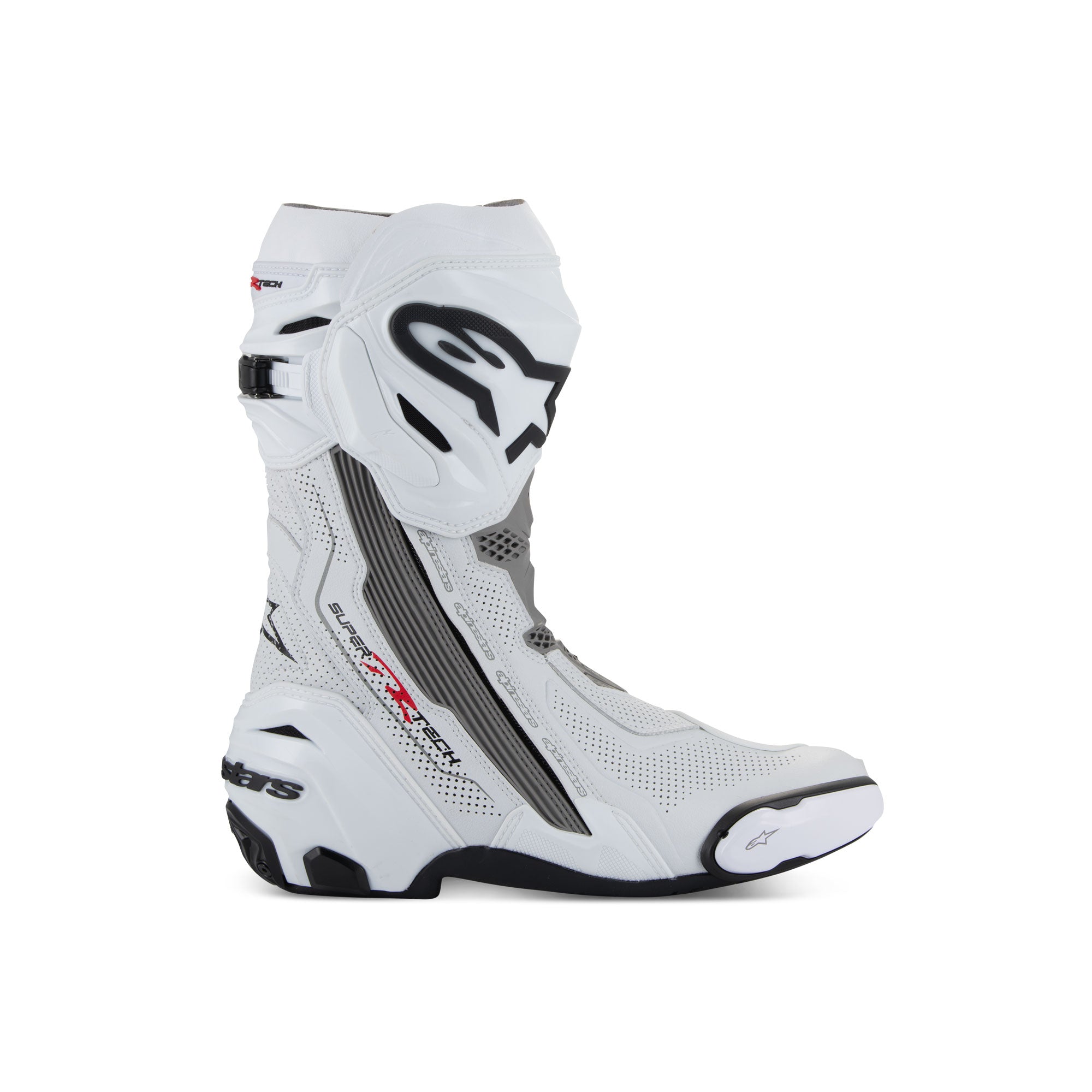 Alpinestars Supertech R Vented Man Motorcycle Racing Boot White Mid Grey Black
