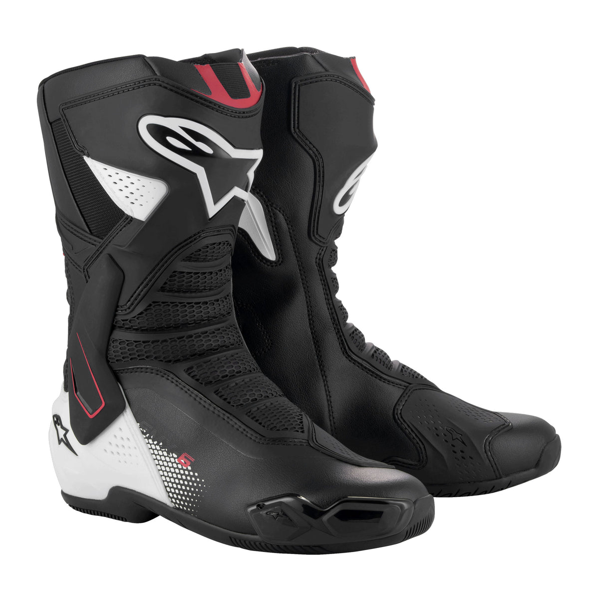 Alpinestars SMX-6 V3 Men’s Motorcycle Racing Boots Black White Red