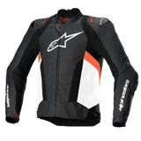 Alpinestars Missile V3 Airflow Motorcycle Leather Jacket Black White Red Fluo
