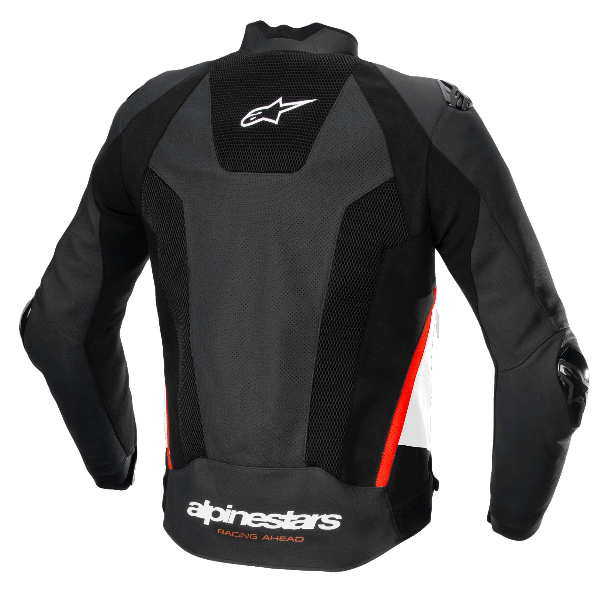 Alpinestars Missile V3 Airflow Motorcycle Leather Jacket Black White Red Fluo