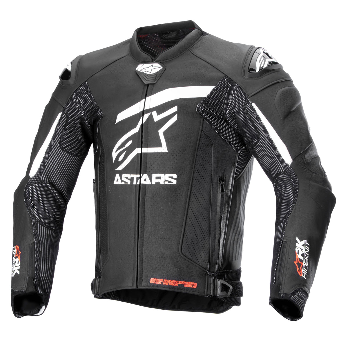 Alpinestars GP Plus R V4 Rideknit Leather Motorcycle Jacket Black White 