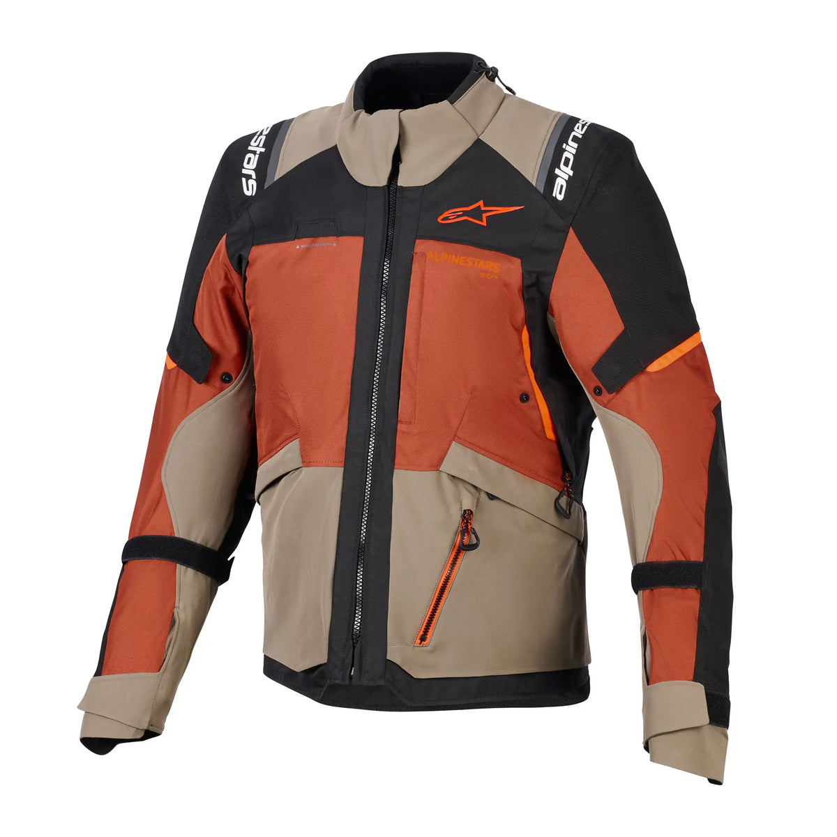 Alpinestars Andes V4 Drystar Adventure Men’s Motorcycle Jacket Walnut Rust Black