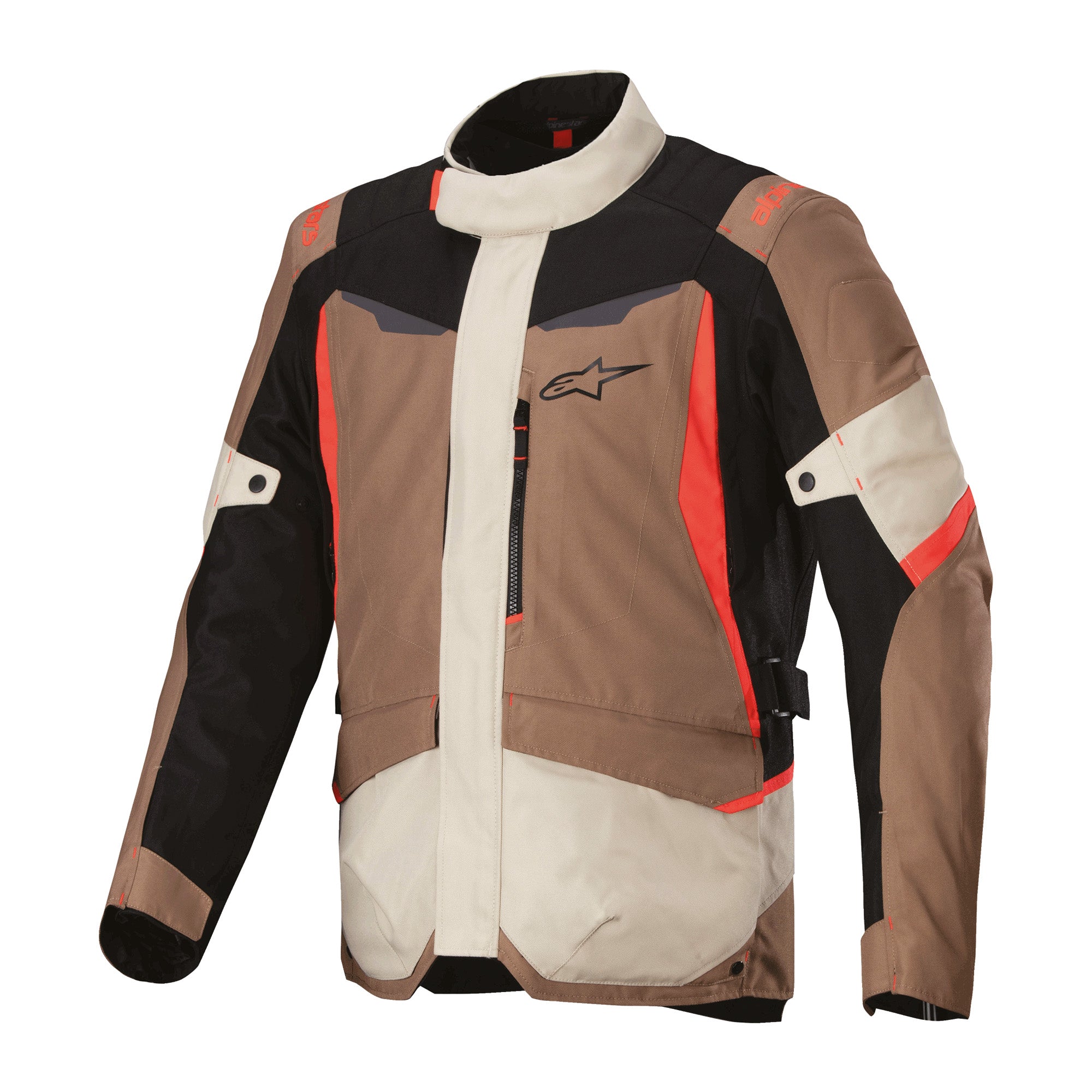 Alpinestars ST-1 Adventure Touring Jacket Dark Khaki Sand Black Red Fluo 