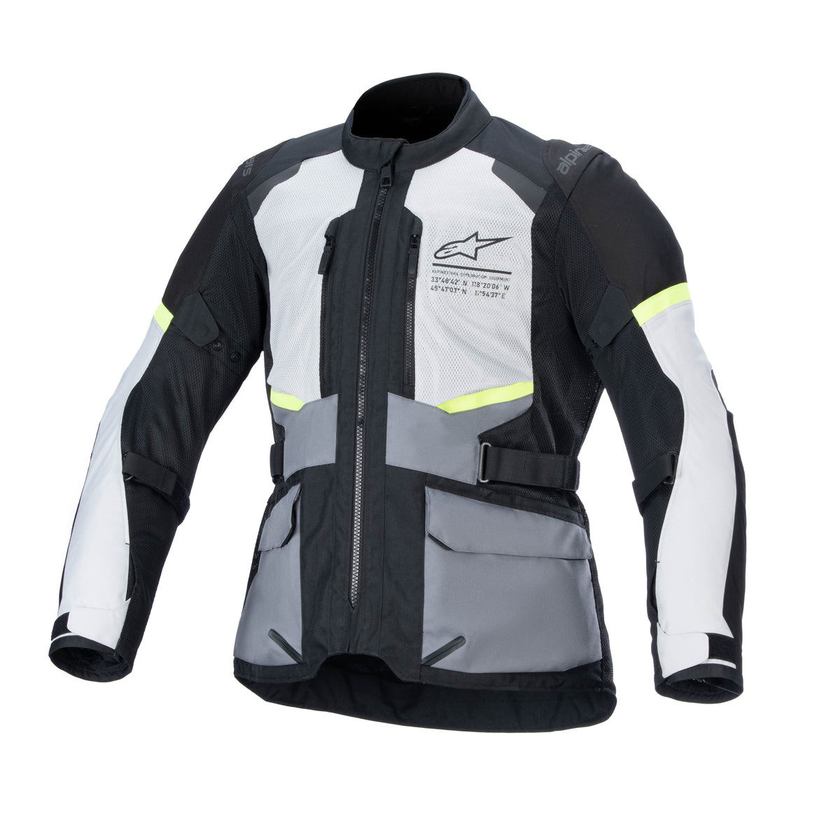 Alpinestars Andes Air Drystar Touring Men’s Motorcycle Jacket Ice Grey Dark Grey Black
