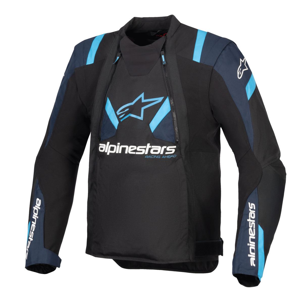 Alpinestars T-Stunt Air Men’s Riding Motorcycle Jacket Black Dark Blue Blithe Blue