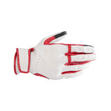 Alpinestars Dyno Leather Motorcycle Men’s Gloves Ecru Ruby Red