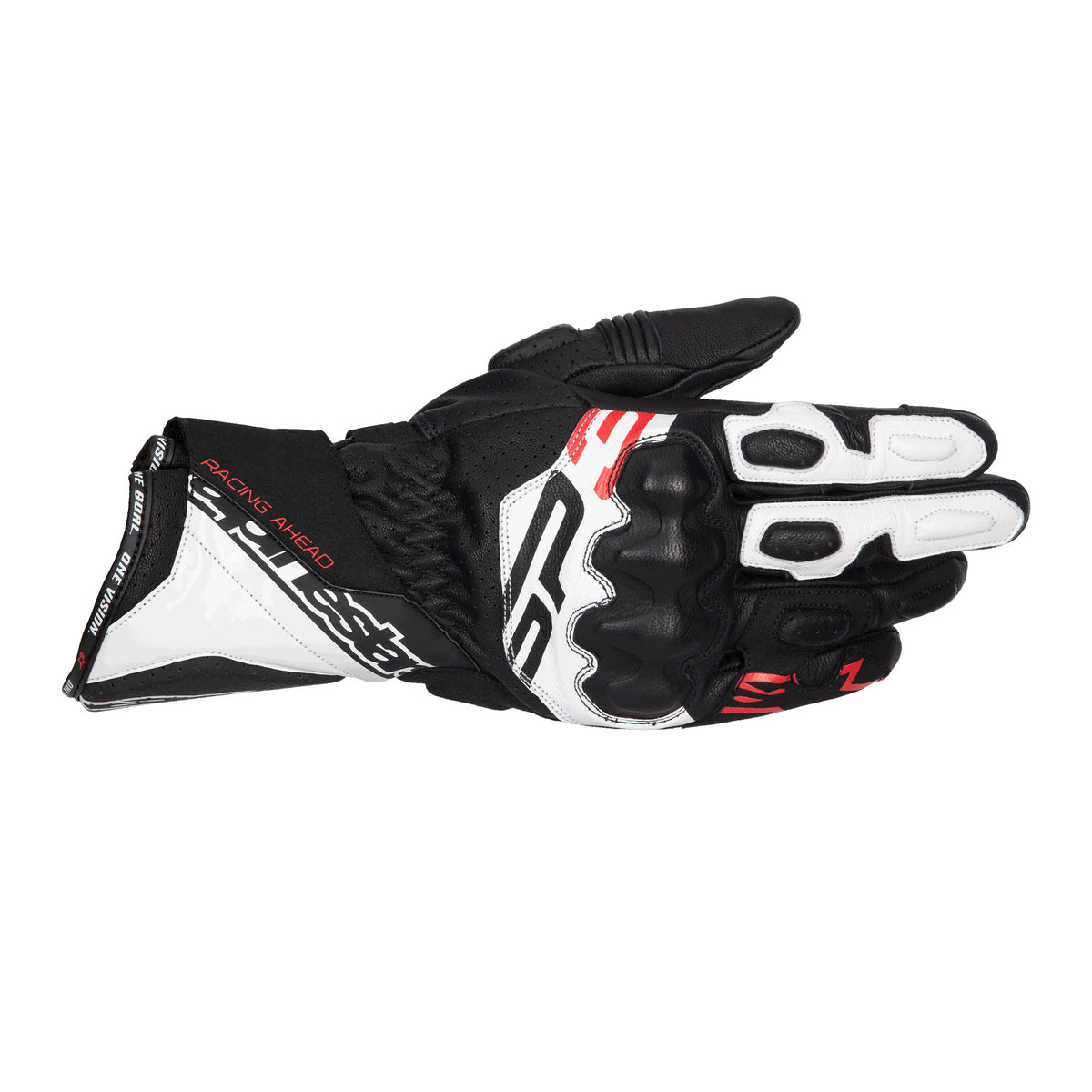 Alpinestars SP-3 Men’s Motorcycle Sport Gloves Black White Red Fluo