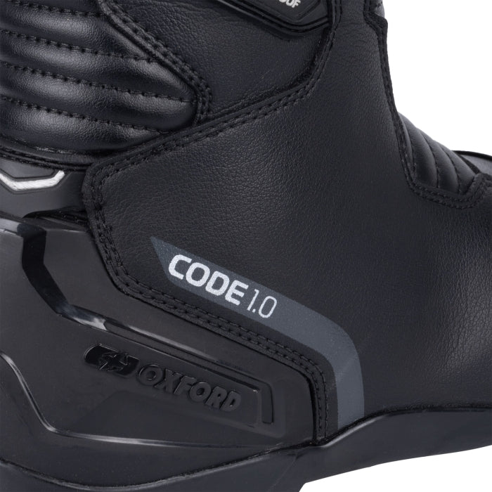 Oxford Code 1.0 Mid Dry2Dr  Men’s Waterproof Motorcycle Boots Stealth Black maximomoto.uk!
