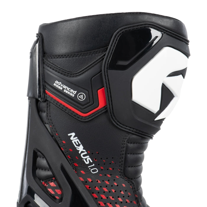 Oxford Nexus 1.0 Air Rider Gear Men’s Motorcycle Boot Black White Red