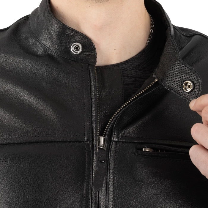 Oxford Walton 2.0 Men Motorcycle Leather Jacket Black